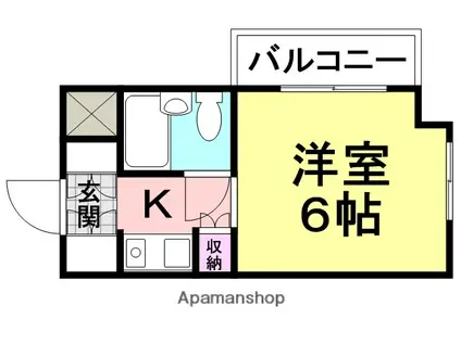 キューブ東塚口(ワンルーム/3階)の間取り写真