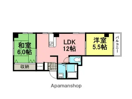 ファースト武庫之荘(2LDK/5階)の間取り写真