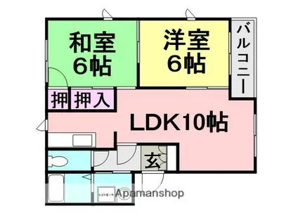 コーラルコートミツマツ(2LDK/1階)の間取り写真