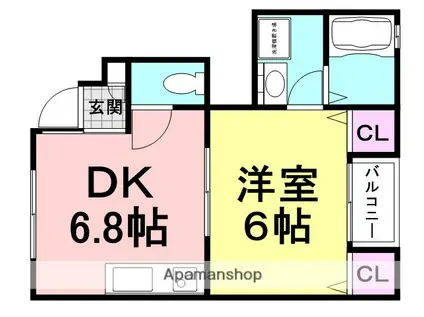ルシエール寺島(1DK/1階)の間取り写真