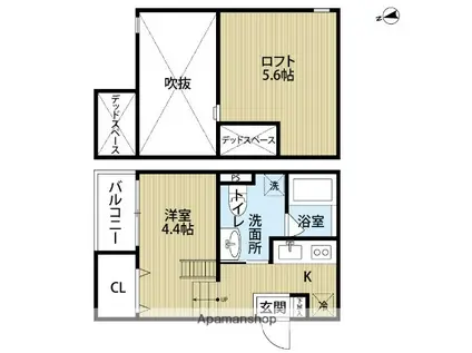 サクシード尼崎(1K/2階)の間取り写真