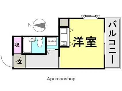 ジョイフル出屋敷2(ワンルーム/3階)の間取り写真