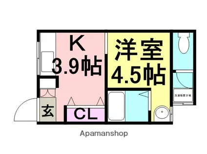 アーク立花(1K/2階)の間取り写真