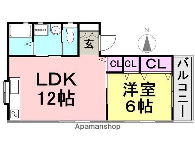 メゾン西桜木町(1LDK/2階)の間取り写真