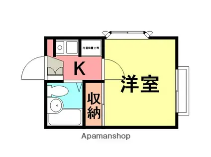 ウェステリア(1K/2階)の間取り写真