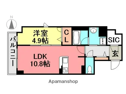 エーデルコート立花(1LDK/5階)の間取り写真