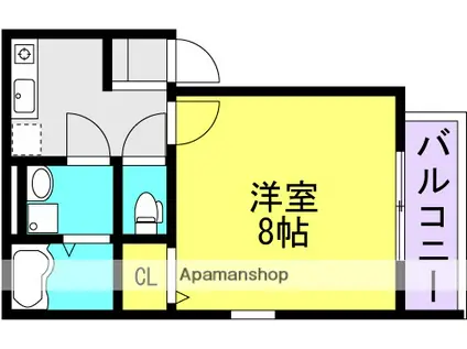 REGIA大物町(1K/3階)の間取り写真