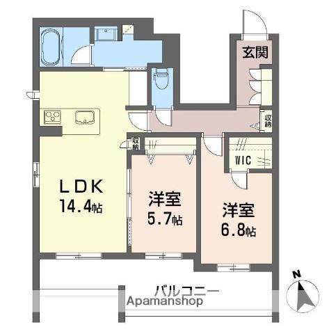 ノヴァ・ヴィスタ(2LDK/3階)の間取り写真