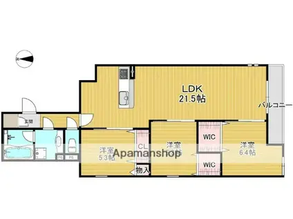 エステート南塚口(3LDK/2階)の間取り写真