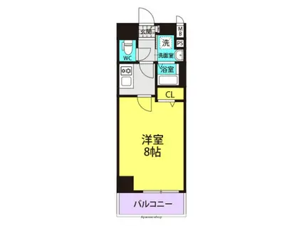 杭瀬本町1丁目PJ(1K/9階)の間取り写真