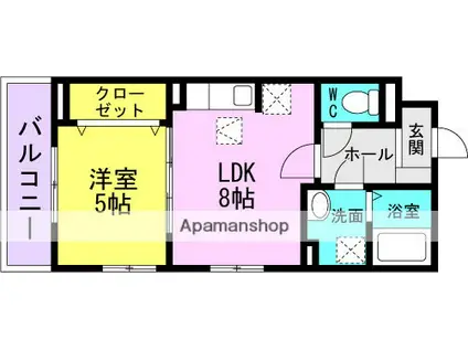 ズュートヴィント1(1LDK/3階)の間取り写真