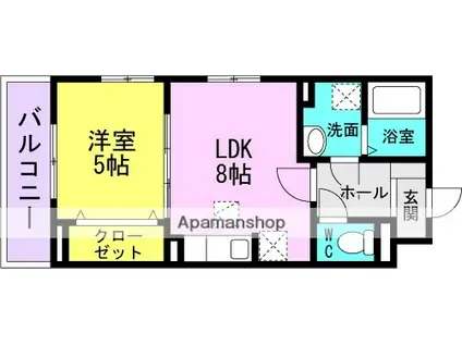 ズュートヴィント1(1LDK/3階)の間取り写真