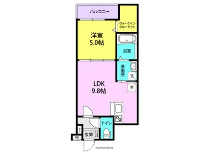 フジパレス出屋敷南2番館(1LDK/1階)の間取り写真