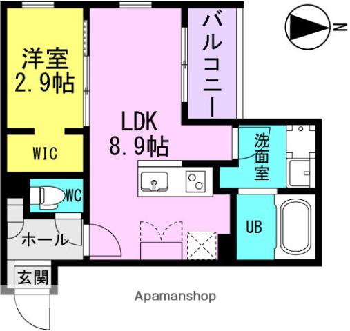 REGALEST武庫川駅南(1LDK/3階)の間取り写真