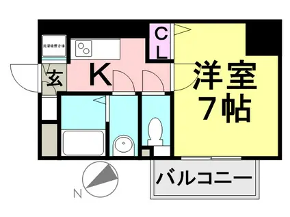 サムティ東難波ECLAT(1K/11階)の間取り写真