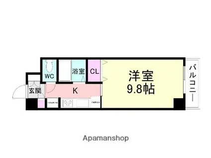 ウィステリアⅡ(1K/5階)の間取り写真