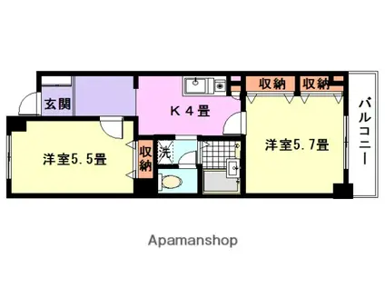 デイグラン モンテヴィラ(2K/4階)の間取り写真