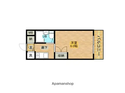 ジョイフル東園田(1K/1階)の間取り写真