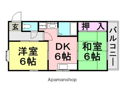 フェリーチェ立花(2DK/3階)の間取り写真