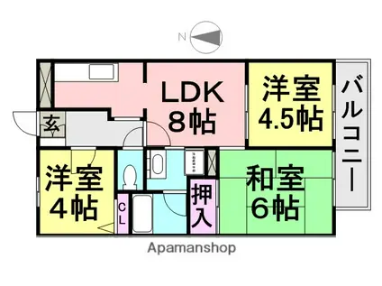 グリーンハイツ立花(3LDK/2階)の間取り写真