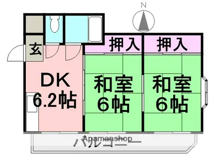 スティルネス2(2DK/3階)の間取り写真