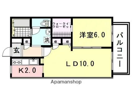 エフネンRフェルト(1LDK/2階)の間取り写真