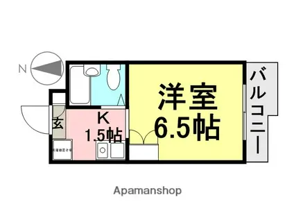 ダンディライオン立花(1K/3階)の間取り写真