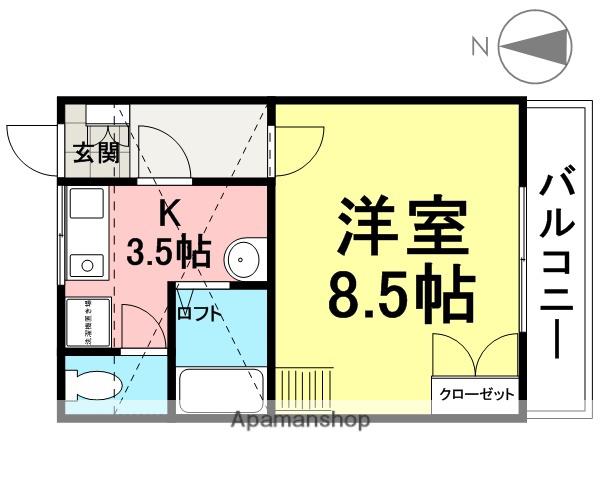 サウンドグレースP3(1K/3階)の間取り写真