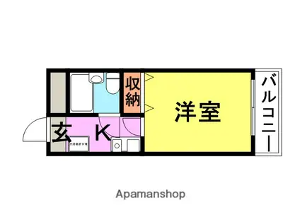 クレストJ塚口(1K/3階)の間取り写真