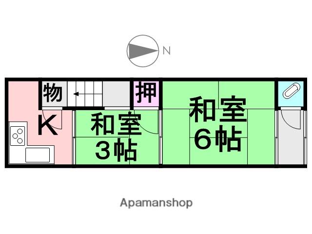 上ノ島アパート(2K/2階)の間取り写真