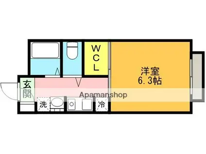 FLAT福井C棟(1K/1階)の間取り写真