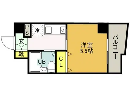 ソレイユ・ド元町(1K/9階)の間取り写真