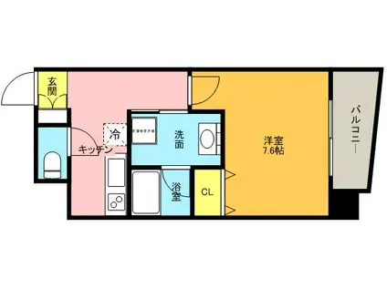 CITYSPIRE神戸元町1(1K/7階)の間取り写真