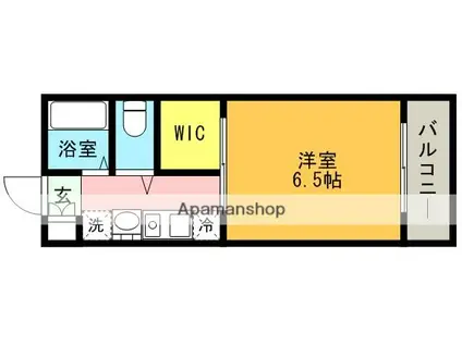 FLAT福井B棟(1K/3階)の間取り写真