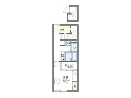 レオパレスクレスト御影(1K/2階)の間取り写真