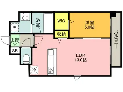 エスポアール神戸(1LDK/3階)の間取り写真