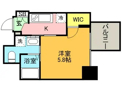 ララプレイス三宮ルミナージュ(1K/3階)の間取り写真