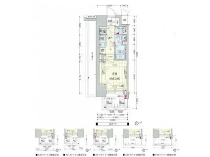 プレサンスジェネ新神戸ステーションフロント(1K/8階)の間取り写真