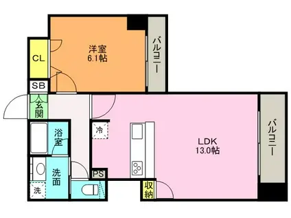 プレサンスKOBEグレンツ(1LDK/11階)の間取り写真