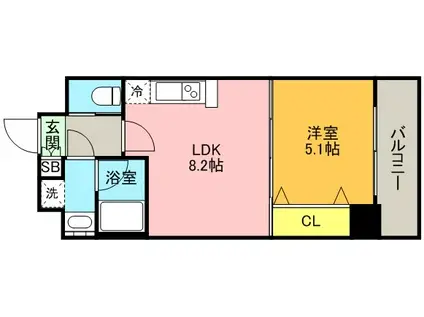 プレジオ神戸ウエスト(1LDK/7階)の間取り写真