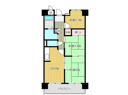 プロスペリテ神戸(3DK/6階)の間取り写真