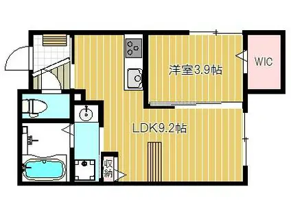 阪急電鉄神戸線 春日野道駅(阪急) 徒歩12分 2階建 築8年(1LDK/1階)の間取り写真