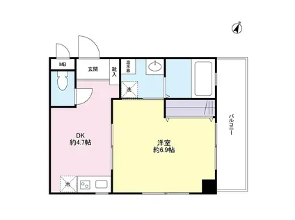 セレブコート2(1DK/1階)の間取り写真