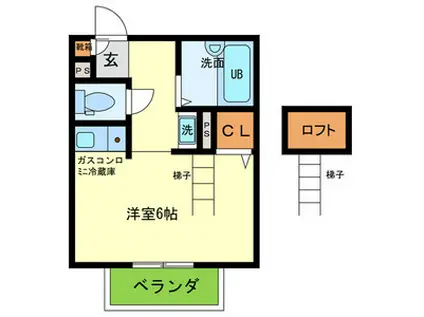 パセオミフネ(ワンルーム/2階)の間取り写真