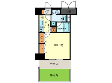 FIEL神戸本山(1K/1階)の間取り写真