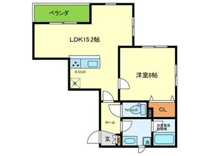 VILLA LE EUPHORIA KITANO(1LDK/3階)の間取り写真