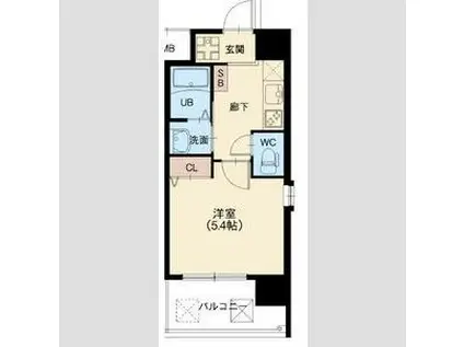 スプランディッド元町山手(1K/6階)の間取り写真