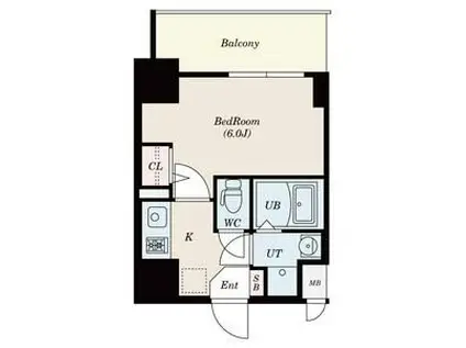 神戸国香通FUTUR(1K/2階)の間取り写真