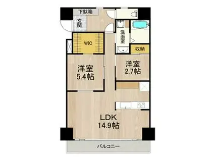 インプルーブ三宮イースト(2LDK/1階)の間取り写真