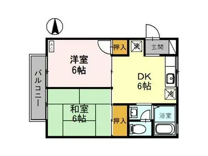 ファミール長田(2DK/1階)の間取り写真